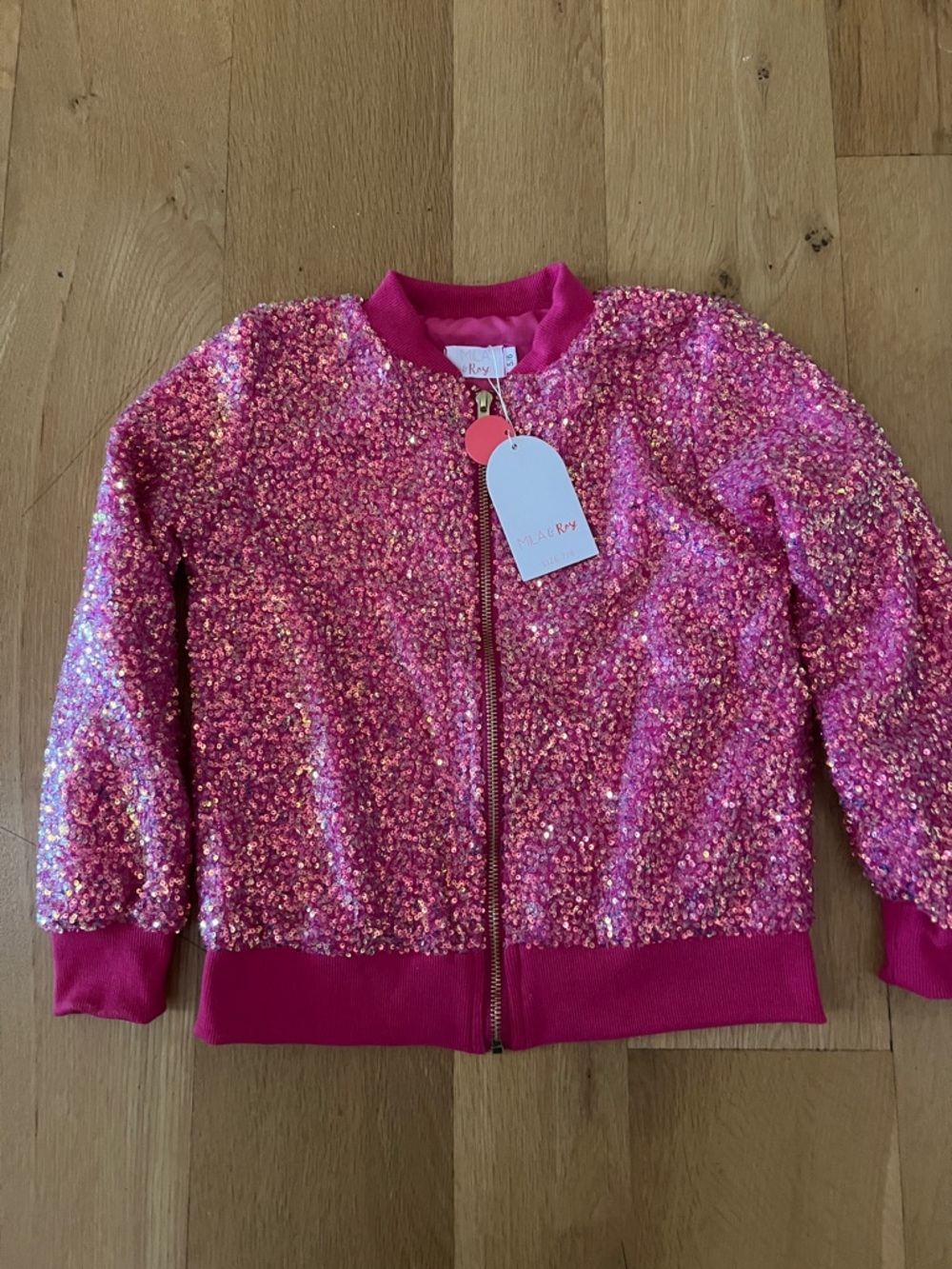 Sparkling Pink Sequin Bomber Jacket - Kids